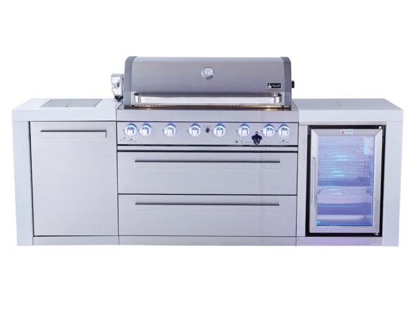 S/S 6 Burner With Side Burner & Fridge