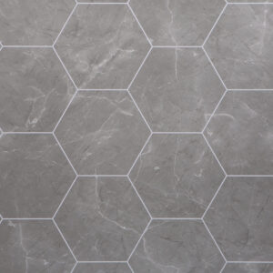 Grout Line Lunar Stone Hexagon Tile - - Neptune 1000 - PVC Wall Panel - 1m - (Single Pack)