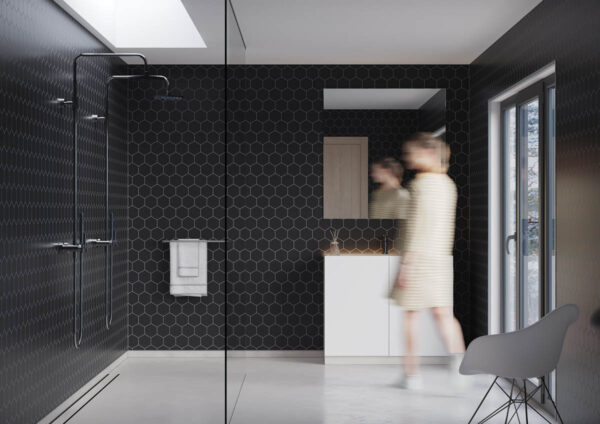Fibo Black Silk Hexagon Tile - Image 9