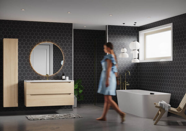 Fibo Black Silk Hexagon Tile - Image 5