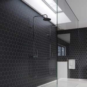 Fibo Black Silk Hexagon Tile