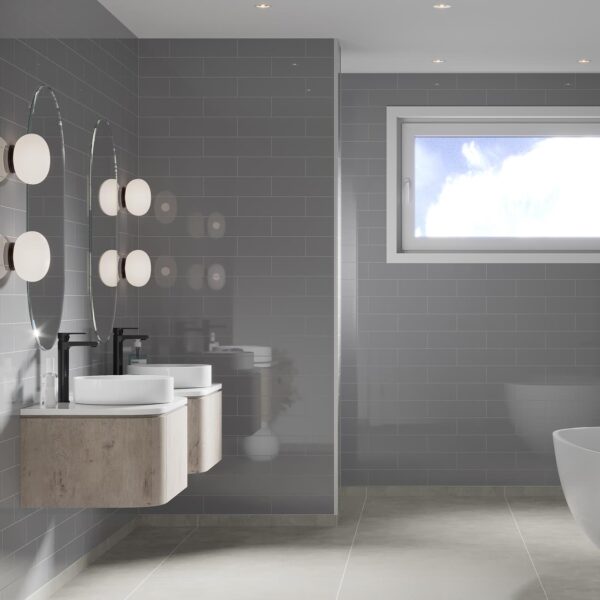 Fibo Medium Grey Brick Tile - Image 3