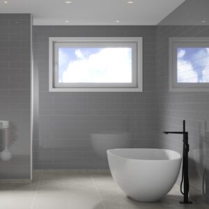 Fibo Medium Grey Brick Tile