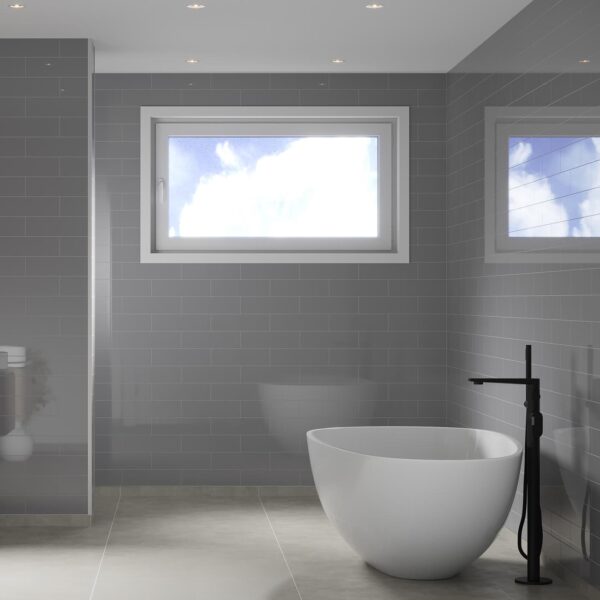 Fibo Medium Grey Brick Tile
