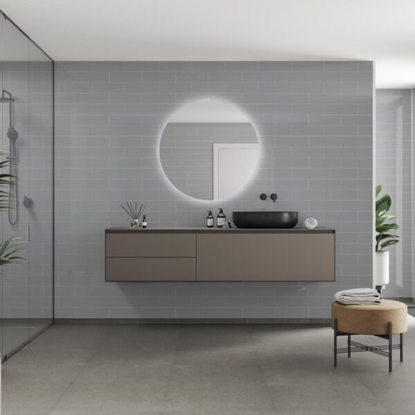Fibo Medium Grey Brick Tile - Image 2