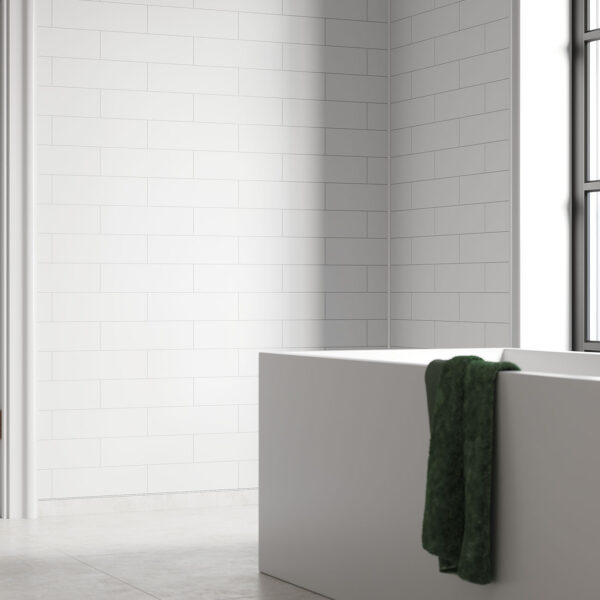 Fibo White Silk Brick Tile - Image 3