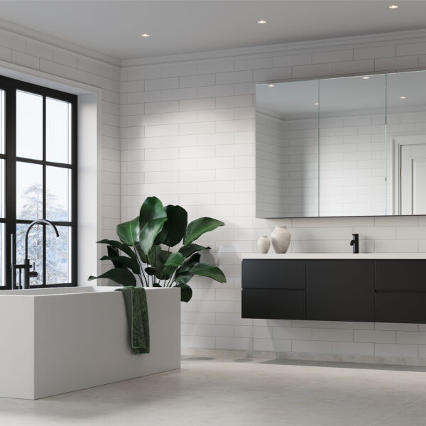 Fibo White Silk Brick Tile