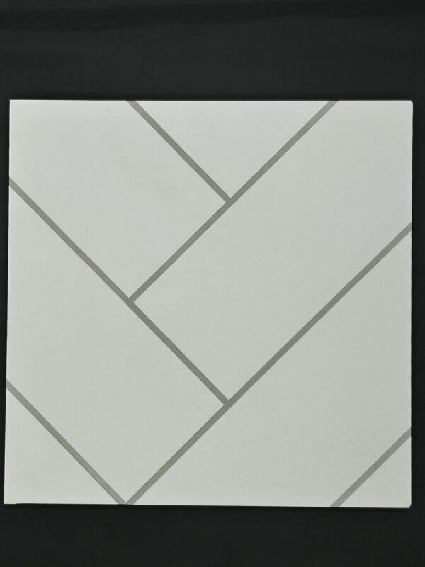 Grout Line White Herringbone - Neptune 1000 - PVC Wall Panel - 1m - (Single Panel) - Image 2